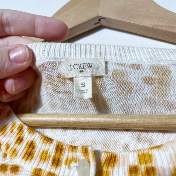 Jcrew 3/4 sleeve Sz. S pink and orange modern abstract patterned cardigan - Picture 10 of 10